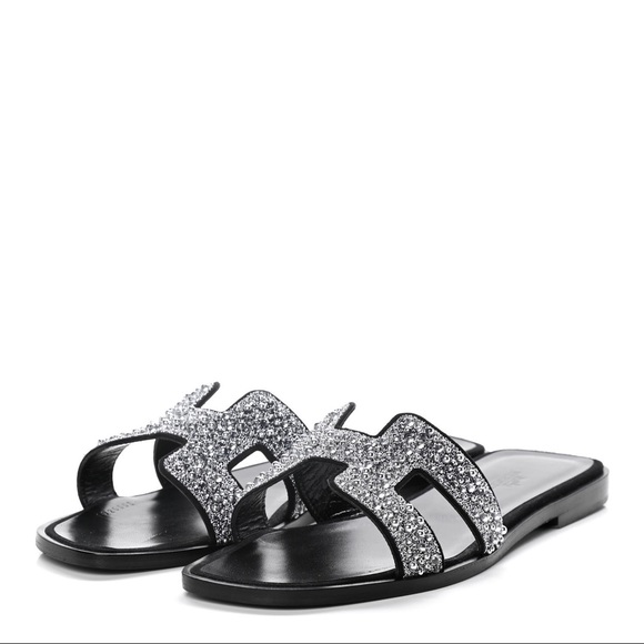 Brand new in box Sold out Hermes crystal Oran sandals in size 37 (US size 7) - Picture 3 of 6